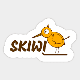 Skiwi funny kiwi New Zealand bird cartoon Sticker